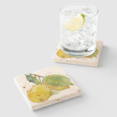 Posavasos con acuarela de limones ストーンコースター (横)