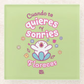 Posavasos│Cuando te quieres y sonries ガラスコースター (正面)