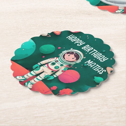 Posavasos cumpleaños personalizado ペーパーコースター (アングル)