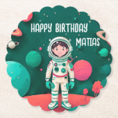 Posavasos cumpleaños personalizado ペーパーコースター (正面)