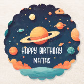 Posavasos cumpleaños personalizado ペーパーコースター (正面)