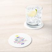 Posavasos de cartón - Árbol de Navidad en palabras ラウンドペーパーコースター (インサイチュ)