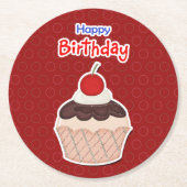Posavasos de cartón - Happy Birthday ラウンドペーパーコースター (正面)