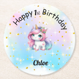 Posavasos de Cumpleaños Personalizado ラウンドペーパーコースター