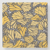 Posavasos de piedra estampado mariposa monarca ストーンコースター (正面)