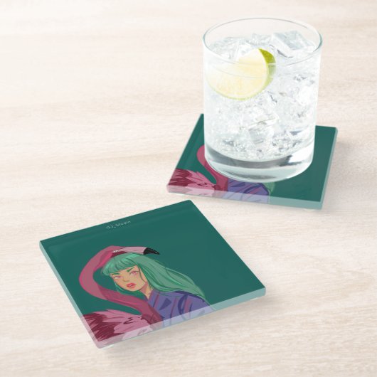 Posavasos de vidrio decorativo ガラスコースター (アングル)