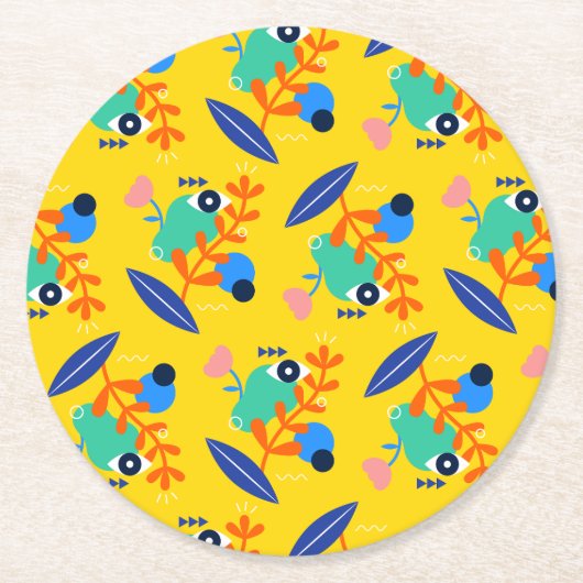 Posavasos estampado alegre ラウンドペーパーコースター (正面)