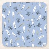 Posavasos Flor de espuela de caballero スクエアペーパーコースター (正面)