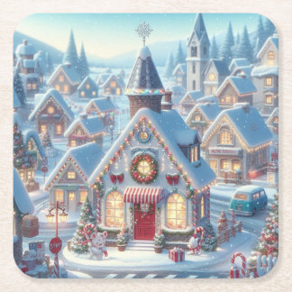 Posavasos Navideño Vintage | Regalo y Decoración  スクエアペーパーコースター
