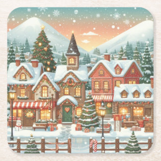 Posavasos Navideño Vintage | Regalo y Decoración  スクエアペーパーコースター