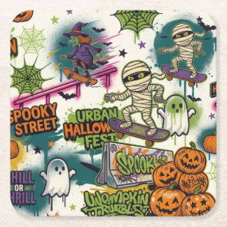 posavasos urban halloween スクエアペーパーコースター