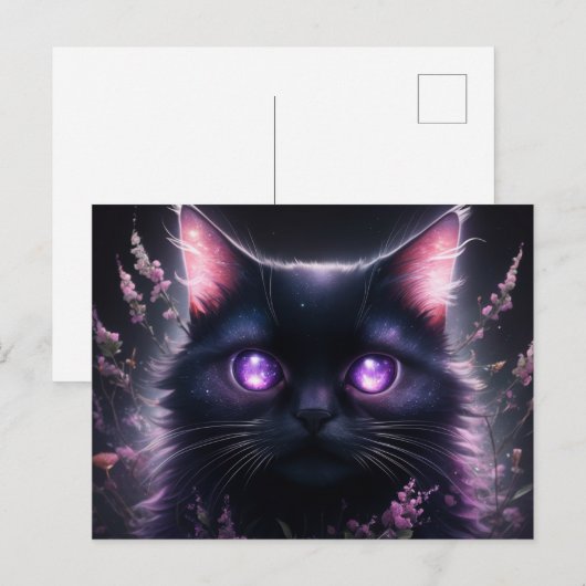 Poscards Chat Mauve 04 ポストカード (正面/裏面)