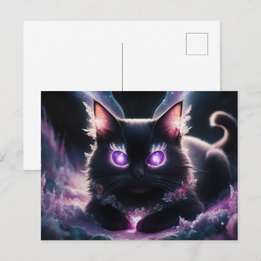 Poscards Chat Mauve 07 ポストカード (正面/裏面)