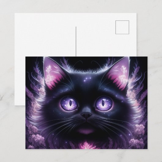 Poscards Chat Mauve 13 ポストカード (正面/裏面)