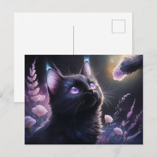 Poscards Chat Mauve 14 ポストカード (正面/裏面)