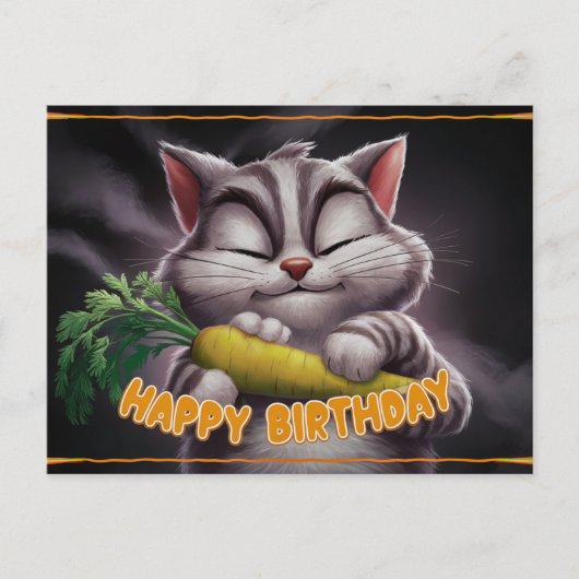 Poscards Happy Birthday Petit Chat 02 ポストカード (正面)