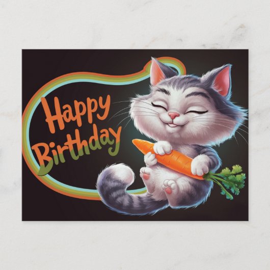 Poscards Happy Birthday Petit Chat 03 ポストカード (正面)