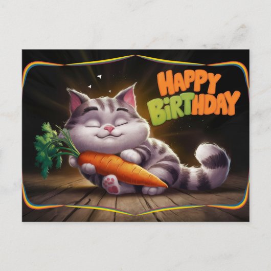 Poscards Happy Birthday Petit Chat 04 ポストカード (正面)