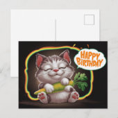 Poscards Happy Birthday Petit Chat 05 ポストカード (正面/裏面)