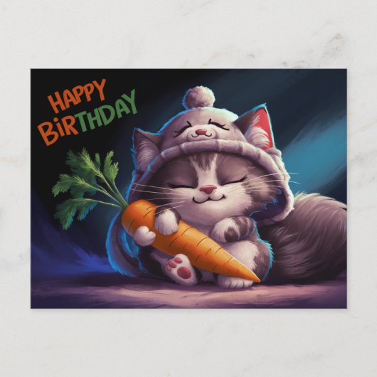 Poscards Happy Birthday Petit Chat 08 ポストカード (正面)