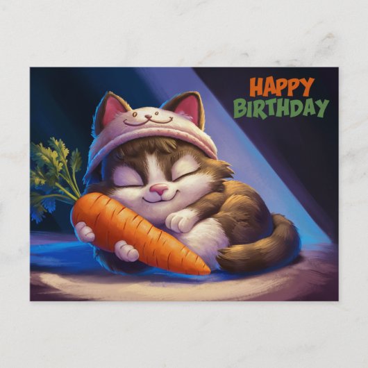 Poscards Happy Birthday Petit Chat 09 ポストカード (正面)