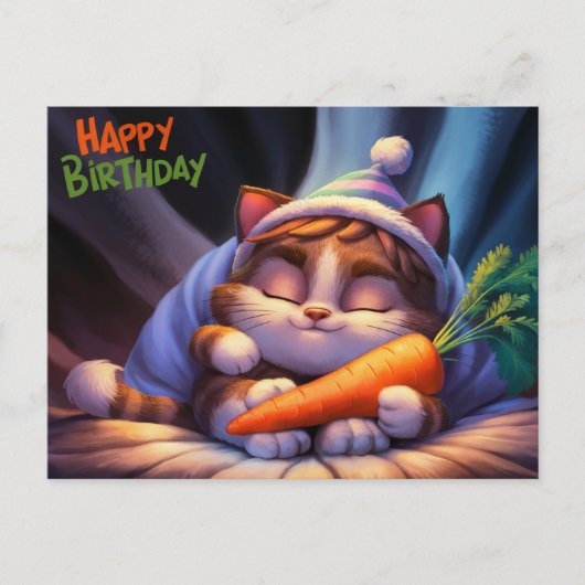 Poscards Happy Birthday Petit Chat 10 ポストカード (正面)