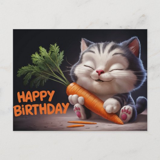 Poscards Happy Birthday Petit Chat 11 ポストカード (正面)