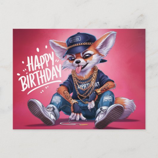 Poscards Happy Birthday Renard ポストカード (正面)