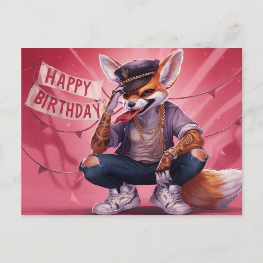 Poscards Happy Birthday Renard 02 ポストカード (正面)