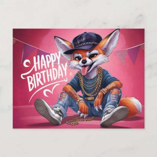 Poscards Happy Birthday Renard 04 ポストカード (正面)
