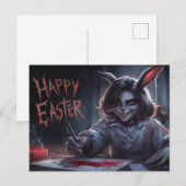 Poscards Happy Easter Femme Lapin ポストカード (正面/裏面)