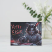 Poscards Happy Easter Femme Lapin ポストカード (スタンド正面)