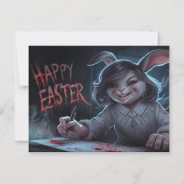 Poscards Happy Easter Femme Lapin 02 ポストカード