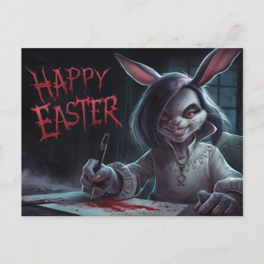 Poscards Happy Easter Femme Lapin 03 ポストカード (正面)