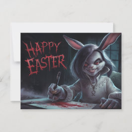 Poscards Happy Easter Femme Lapin 03 ポストカード