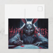 Poscards Happy Easter Femme Lapin 04 ポストカード (正面/裏面)
