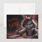 Poscards Happy Easter Femme Lapin 05 ポストカード (正面/裏面)