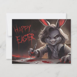 Poscards Happy Easter Femme Lapin 05 ポストカード