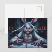 Poscards Happy Easter Femme Lapin 07 ポストカード (正面/裏面)