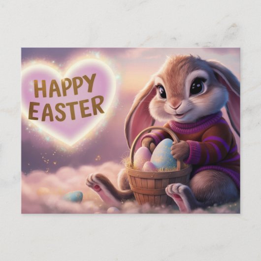 Poscards Happy Easter Lapin 03 ポストカード (正面)
