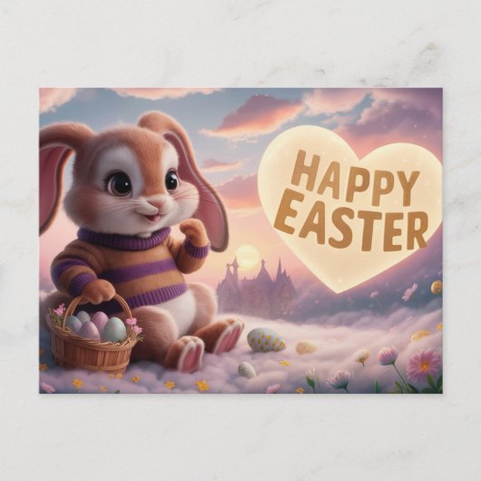 Poscards Happy Easter Lapin 04 ポストカード (正面)