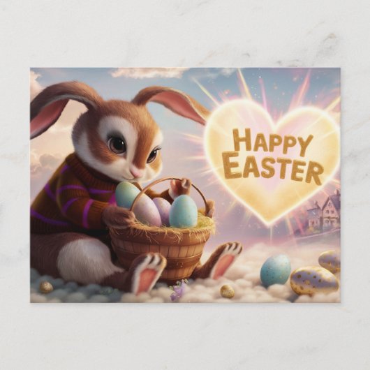 Poscards Happy Easter Lapin 05 ポストカード (正面)