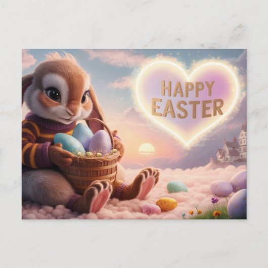Poscards Happy Easter Lapin 06 ポストカード (正面)