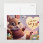 Poscards Happy Easter Lapin 07 ポストカード (正面/裏面)
