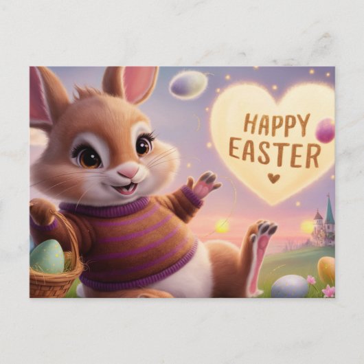 Poscards Happy Easter Lapin 07 ポストカード (正面)