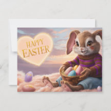 Poscards Happy Easter Lapin 09