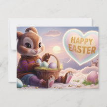 Poscards Happy Easter Lapin 10
