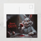 Poscards Happy Easter Lapin Oeuf Horror ポストカード (正面/裏面)