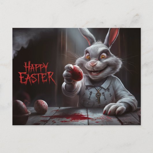 Poscards Happy Easter Lapin Oeuf Horror ポストカード (正面)