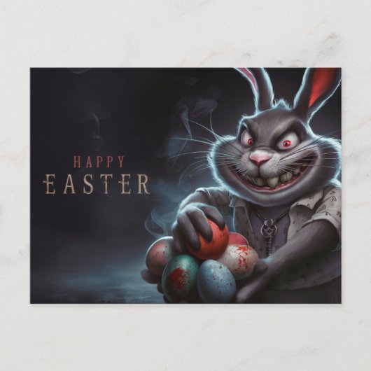 Poscards Happy Easter Lapin Oeuf Horror 02 ポストカード (正面)